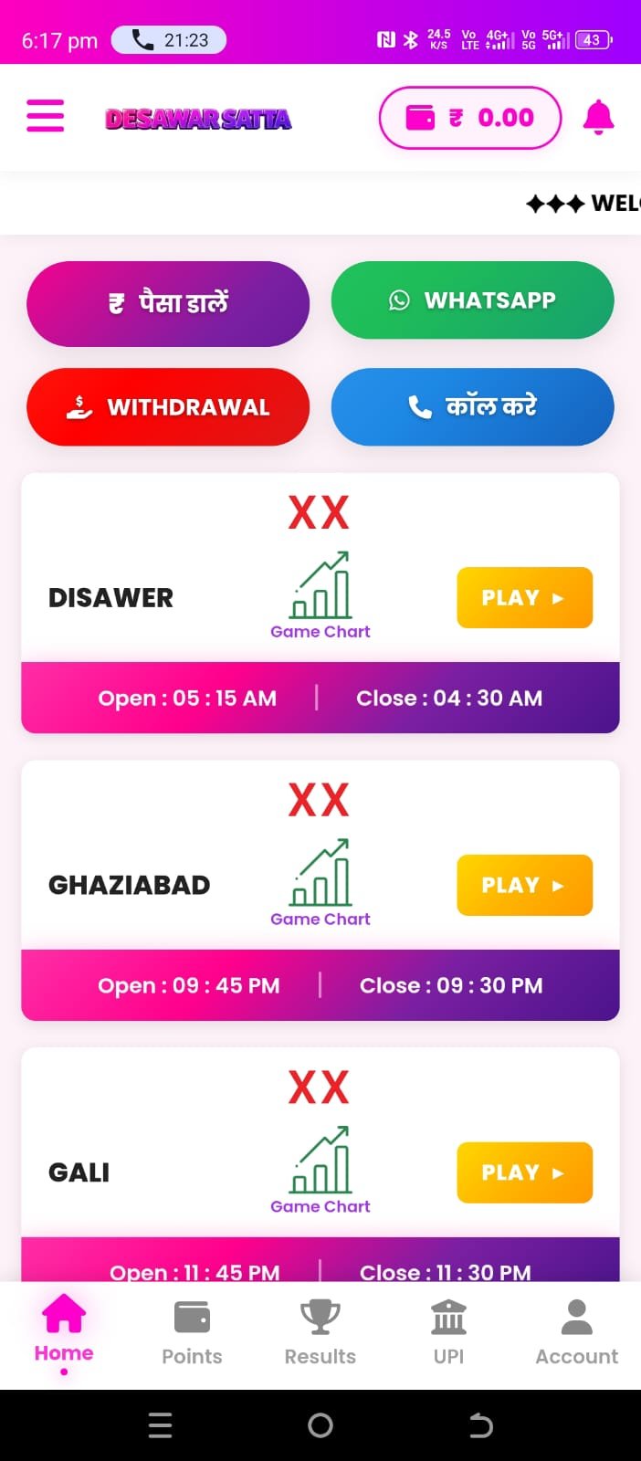 DS. Satta App Interface
